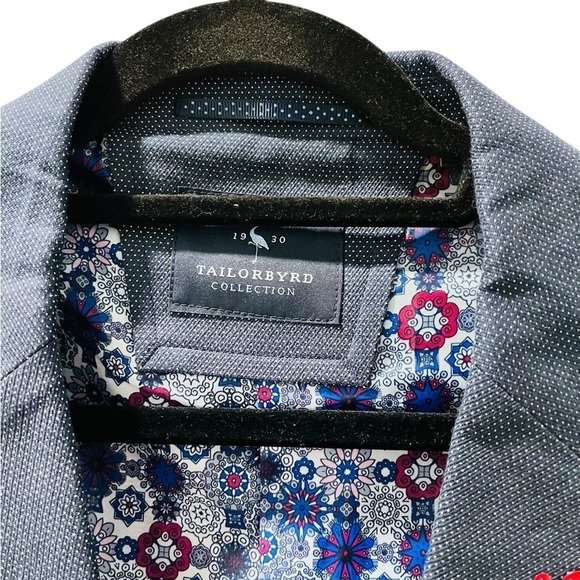Taylorbyrd NWT Polka Dot Navy Blue White Blazer Size 44R Men's Business $295 - Picture 2 of 8